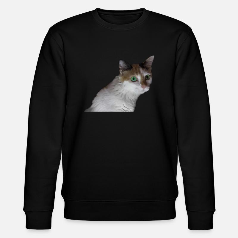 Nina die Katze - Stanley/Stella Unisex Bio-Sweatshirt CHANGER  - Schwarz