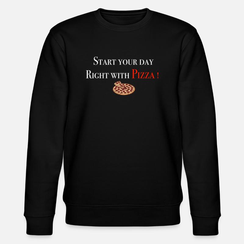 Start with Pizza 2 - Stanley/Stella Unisex Bio-Sweatshirt CHANGER  - Schwarz