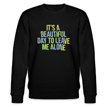 leave me alone day - Stanley/Stella Unisex Bio-Sweatshirt CHANGER  - Schwarz - Vorne - Nik (191cm) & Marisol (170cm)