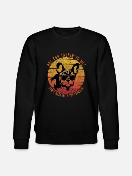 BADASS Frenchie - French Bulldog - Sunglasses - Stanley/Stella CHANGER Unisex Organic Sweatshirt - black