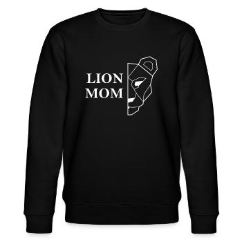 Lion Mom white Muttertag Geschenkidee - Stanley/Stella Unisex Bio-Sweatshirt CHANGER  - Schwarz - Vorne - Nik (191cm) & Marisol (170cm)