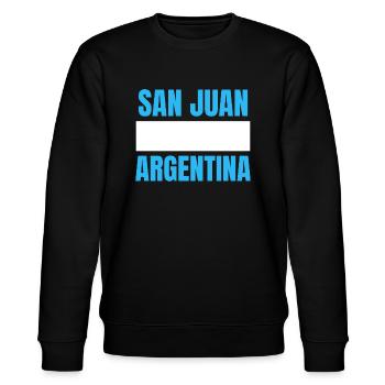 San Juan Argentina Souvenir - Stanley/Stella Unisex Bio-Sweatshirt CHANGER  - Schwarz - Vorne - Nik (191cm) & Marisol (170cm)