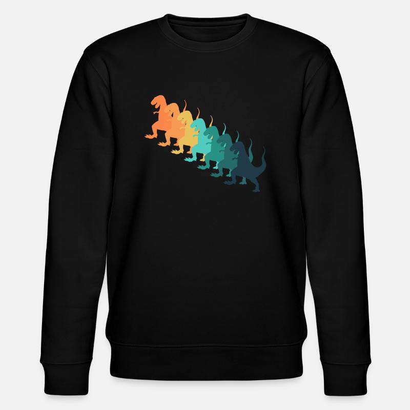 Retro-Dinosaurier - Stanley/Stella Unisex Bio-Sweatshirt CHANGER  - Schwarz