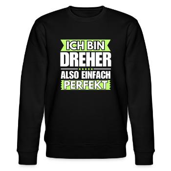Einfach ein Perfekter Dreher - Stanley/Stella Unisex Bio-Sweatshirt CHANGER  - Schwarz - Vorne - Nik (191cm) & Marisol (170cm)
