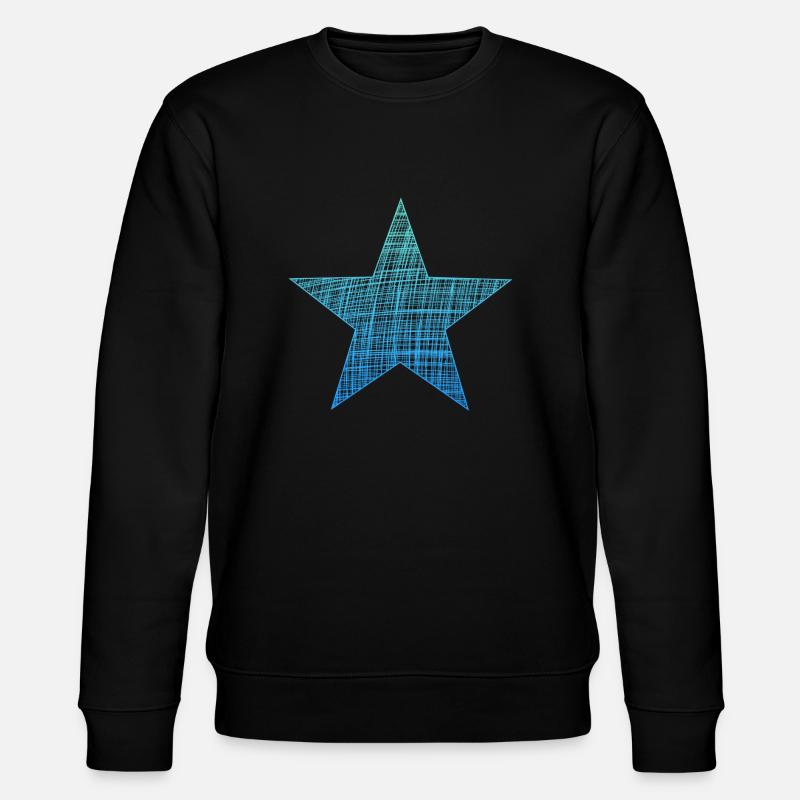 blauer stern, blue star - Stanley/Stella Unisex Bio-Sweatshirt CHANGER  - Schwarz