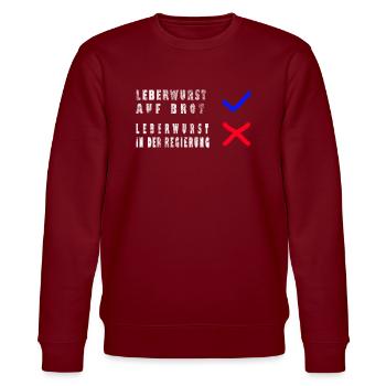Ampel Leberwurst Protest - Stanley/Stella Unisex Bio-Sweatshirt CHANGER  - Burgunderrot - Vorne - Nik (191cm) & Marisol (170cm)