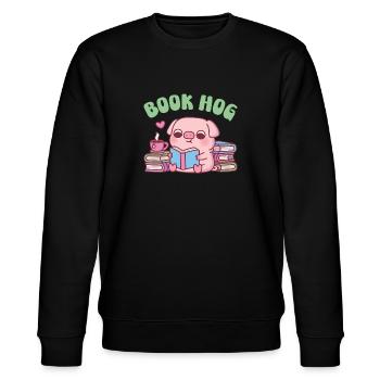 Cochon mignon aime lire Livre Cochon drôle - Sweat bio CHANGER Stanley/Stella Unisexe - noir - Devant - Nik (191cm) & Marisol (170cm)