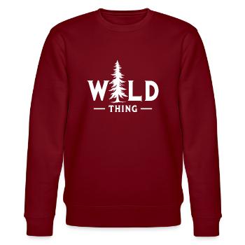 Wild Thing Wald Abenteuer - Stanley/Stella Unisex Bio-Sweatshirt CHANGER  - Burgunderrot - Vorne - Nik (191cm) & Marisol (170cm)