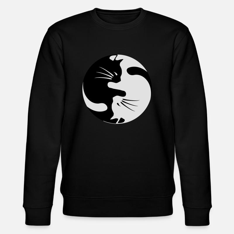 chat yin yang - Sweat bio CHANGER Stanley/Stella Unisexe - noir