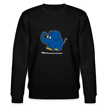 Der Elefant - stehend - Stanley/Stella Unisex Bio-Sweatshirt CHANGER  - Schwarz - Vorne - Nik (191cm) & Marisol (170cm)