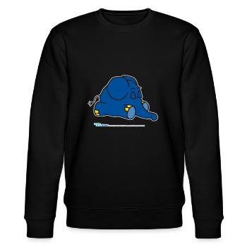 Der Elefant - schlafend - Stanley/Stella Unisex Bio-Sweatshirt CHANGER  - Schwarz - Vorne - Nik (191cm) & Marisol (170cm)
