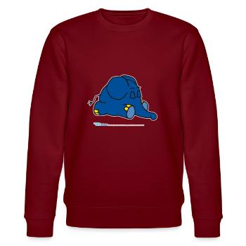 Der Elefant - schlafend - Stanley/Stella Unisex Bio-Sweatshirt CHANGER  - Burgunderrot - Vorne - Nik (191cm) & Marisol (170cm)