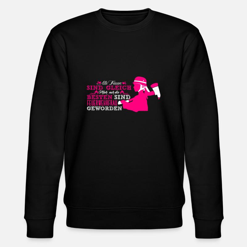 FEUERWEHRFRAU hotpink - Stanley/Stella Unisex Bio-Sweatshirt CHANGER  - Schwarz