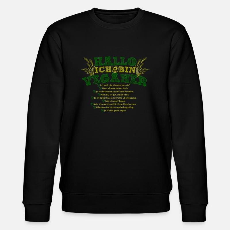 Veganer - Stanley/Stella Unisex Bio-Sweatshirt CHANGER  - Schwarz