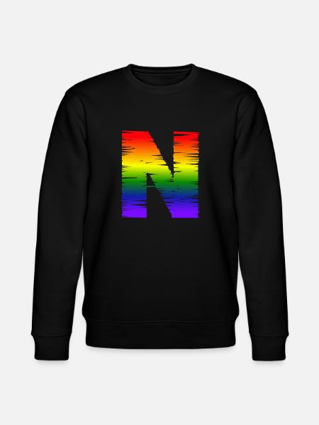 Rainbow N - Stanley/Stella CHANGER Unisex Organic Sweatshirt - black