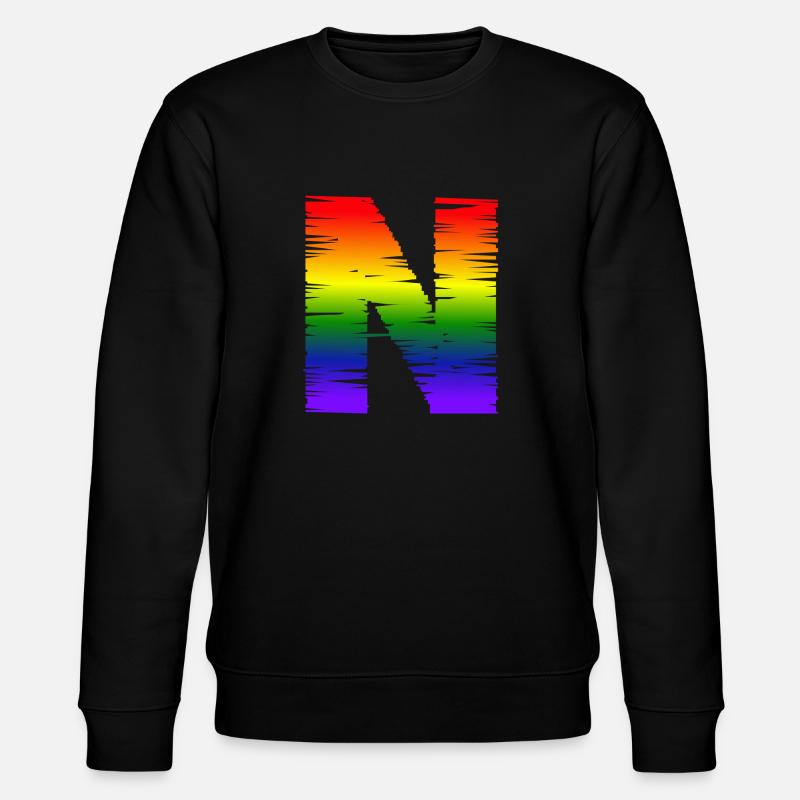 Rainbow N - Stanley/Stella CHANGER Unisex Organic Sweatshirt - black