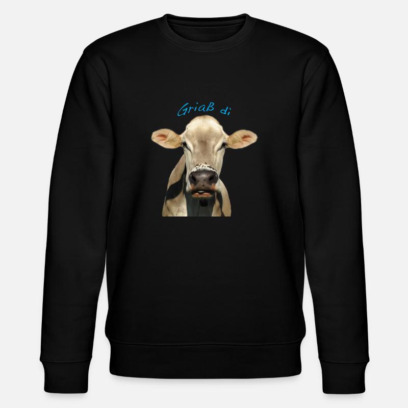 Griaß di Kuh - Stanley/Stella Unisex Bio-Sweatshirt CHANGER  - Schwarz