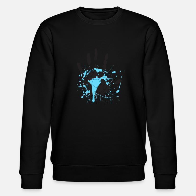 Blauer Hand großen - Stanley/Stella Unisex Bio-Sweatshirt CHANGER  - Schwarz