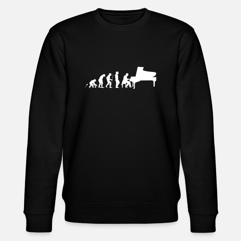 Pianist Evolution Fun Shirt - Stanley/Stella Unisex Bio-Sweatshirt CHANGER  - Schwarz