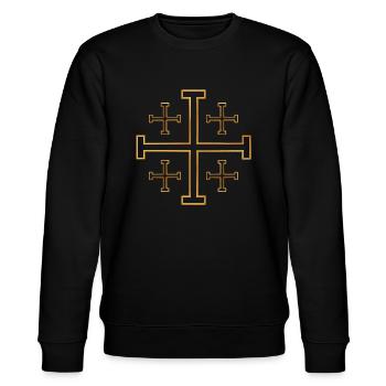 Christentum Collection - Stanley/Stella Unisex Bio-Sweatshirt CHANGER  - Schwarz - Vorne - Nik (191cm) & Marisol (170cm)