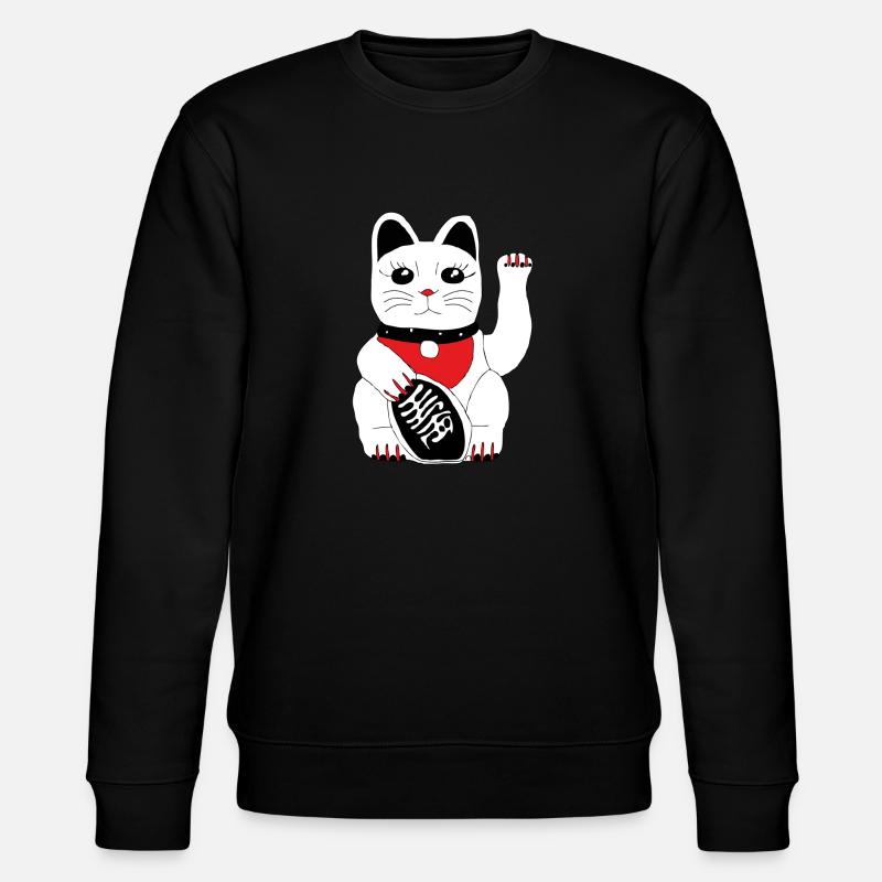 Winkekatze - Stanley/Stella Unisex Bio-Sweatshirt CHANGER  - Schwarz