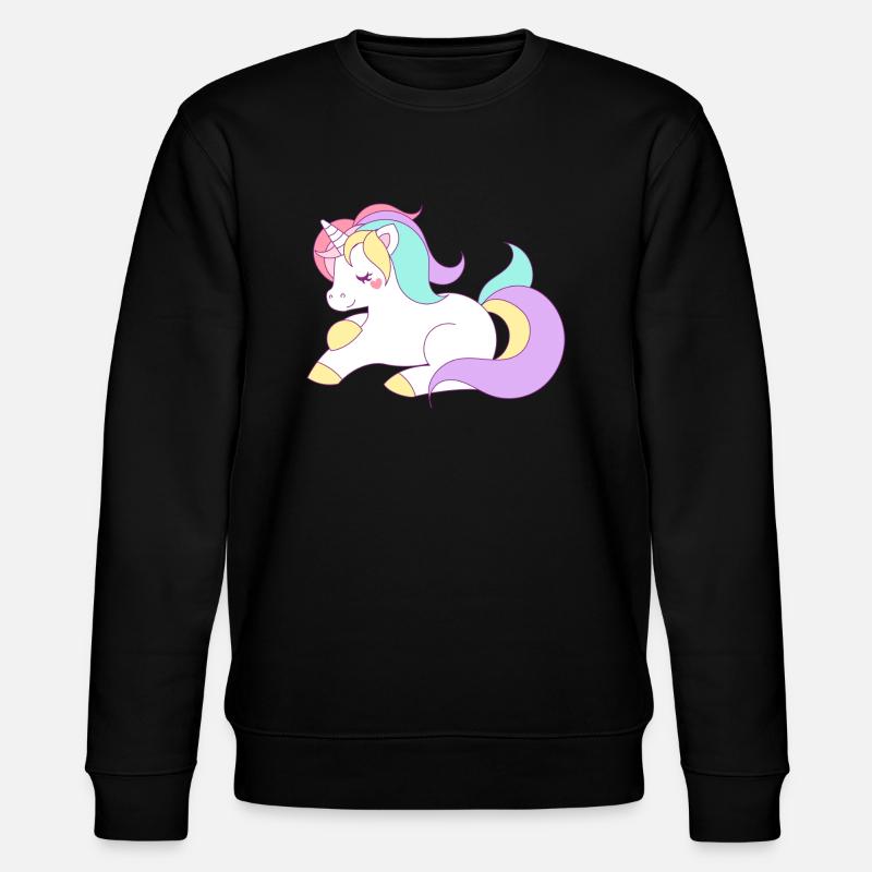 süßes Einhorn - Stanley/Stella Unisex Bio-Sweatshirt CHANGER  - Schwarz