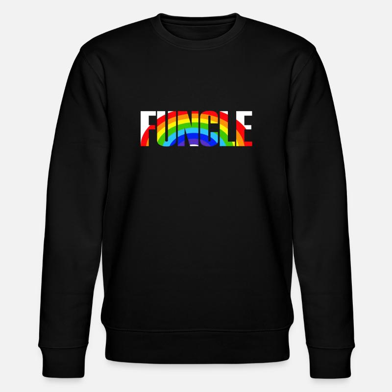 Cool Funcle Rainbow Uncle Gift - Stanley/Stella Unisex Bio-Sweatshirt CHANGER  - Schwarz