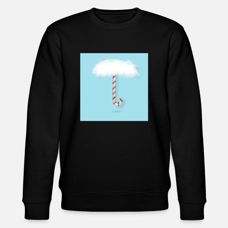 Candy Cane with Clouds - Stanley/Stella CHANGER Unisex Organic Sweatshirt - black