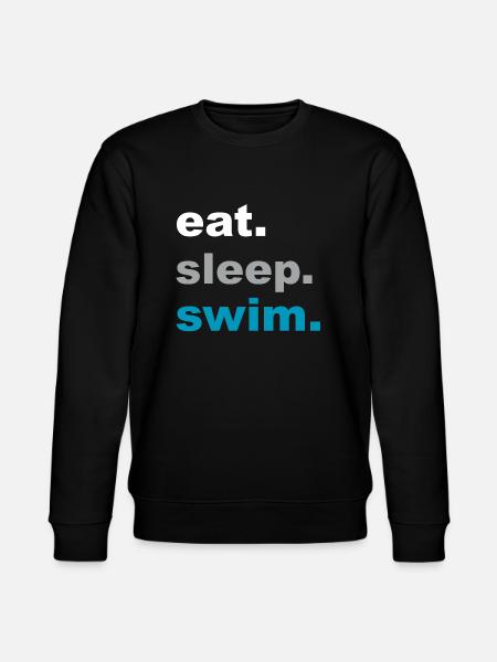 Eating, sleeping, swimming! - Gift - Stanley/Stella CHANGER Unisex Organic Sweatshirt - black