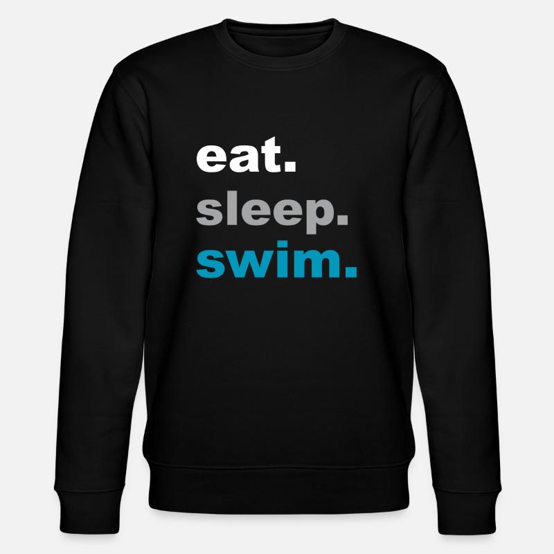 Essen, Schlafen, Schwimmen! - Geschenk - Stanley/Stella Unisex Bio-Sweatshirt CHANGER  - Schwarz