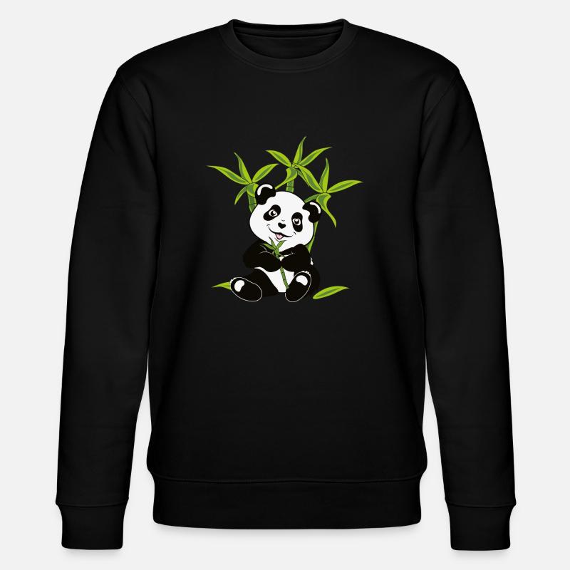 Panda Bär - Stanley/Stella Unisex Bio-Sweatshirt CHANGER  - Schwarz