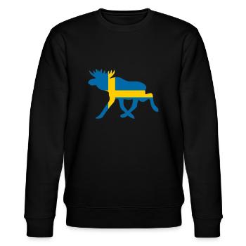 Suède / Elche Drapeau - Cadeau pour les vacances - Sweat bio CHANGER Stanley/Stella Unisexe - noir - Devant - Nik (191cm) & Marisol (170cm)