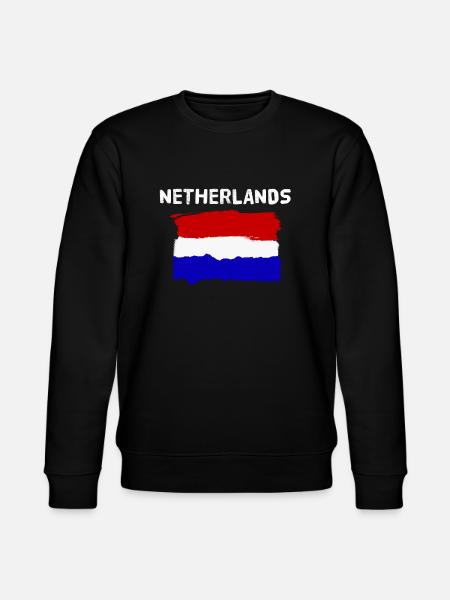 Nederland Nederlandse vlag cartoon banner - Stanley/Stella Uniseks bio-sweatshirt CHANGER  - zwart