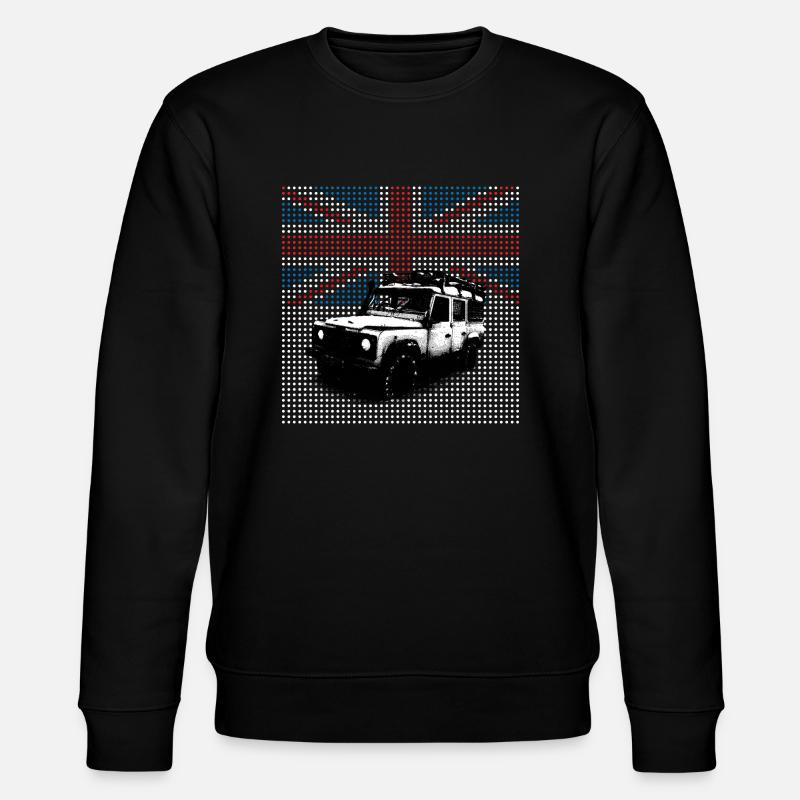 Union Jack Landie Defender - Autonaut.com - Stanley/Stella CHANGER Unisex Organic Sweatshirt - black