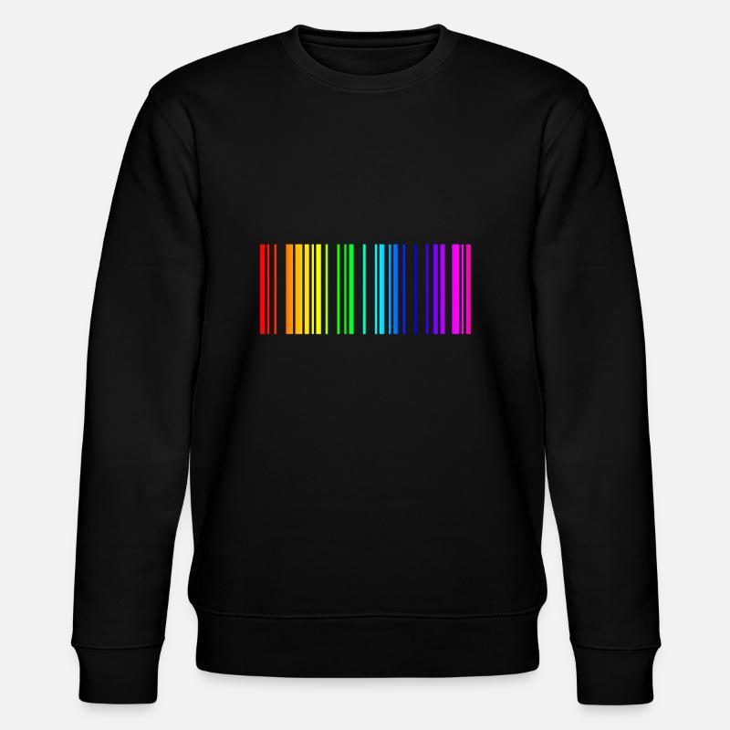 Regenbogen Barcode bunt Geschenk Idee - Stanley/Stella Unisex Bio-Sweatshirt CHANGER  - Schwarz
