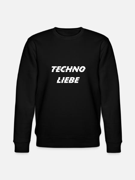 Techno Liebe Weiss Verzerrt - Stanley/Stella Unisex Bio-Sweatshirt CHANGER - Schwarz