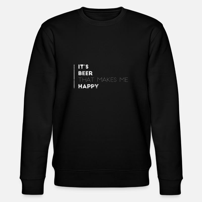 Bier macht glücklich Geschenkidee - Stanley/Stella Unisex Bio-Sweatshirt CHANGER  - Schwarz