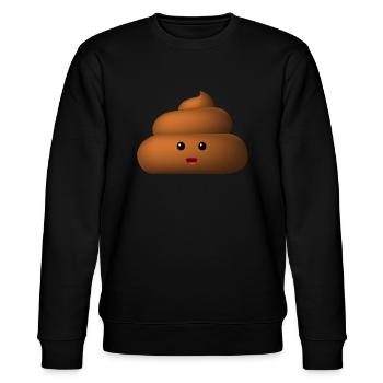 süsser Kackhaufen Kacke Geschenk - Stanley/Stella Unisex Bio-Sweatshirt CHANGER  - Schwarz - Vorne - Nik (191cm) & Marisol (170cm)