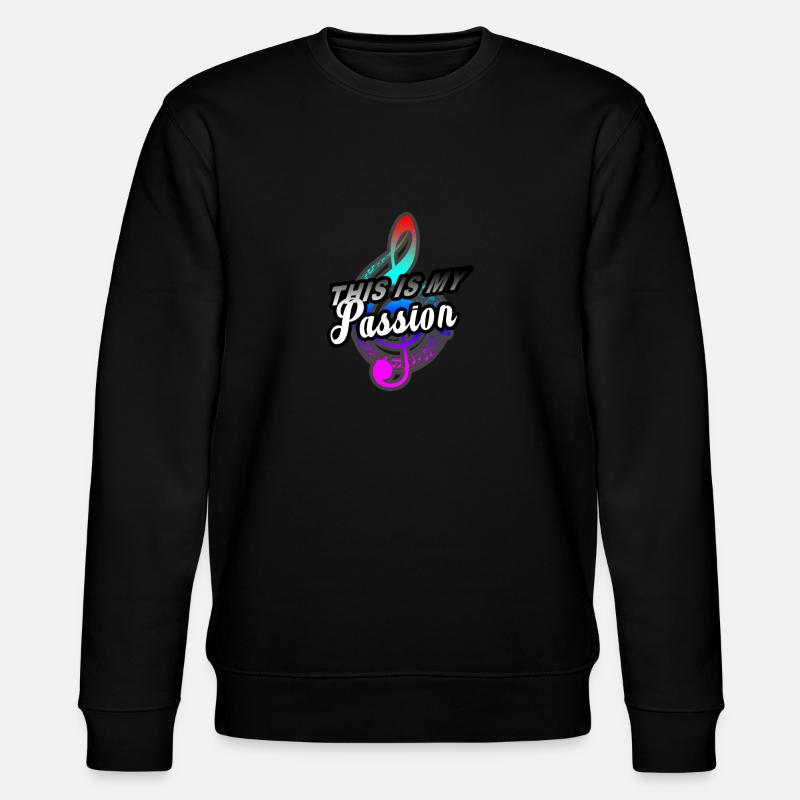 Musik Noten Geschenk - Stanley/Stella Unisex Bio-Sweatshirt CHANGER  - Schwarz