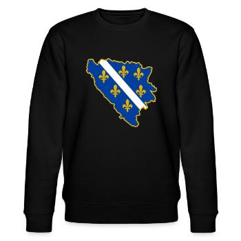 bosna umriss - Stanley/Stella Unisex Bio-Sweatshirt CHANGER  - Schwarz - Vorne - Nik (191cm) & Marisol (170cm)