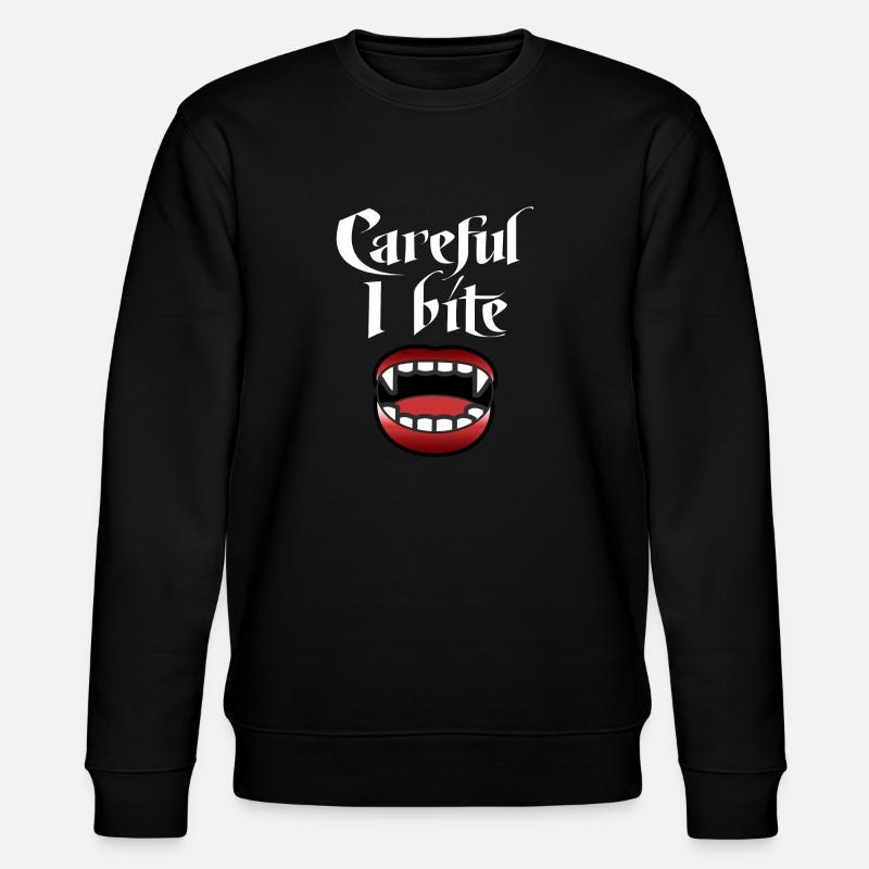 Halloween vampire biting - Stanley/Stella CHANGER Unisex Organic Sweatshirt - black