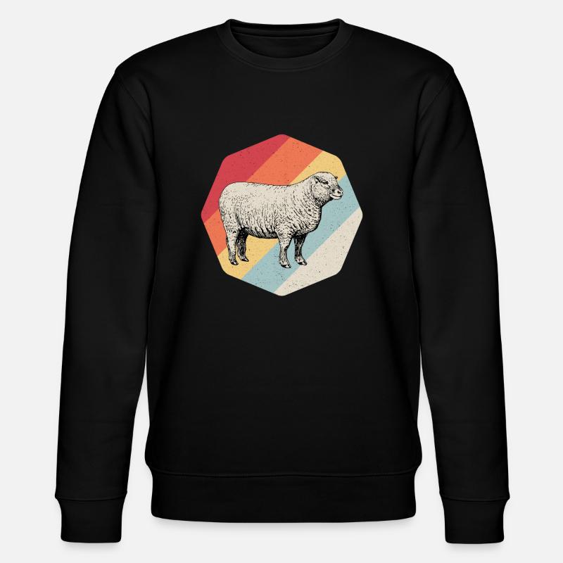 Schaf Schafwolle Schafkäse Geschenk - Stanley/Stella Unisex Bio-Sweatshirt CHANGER  - Schwarz