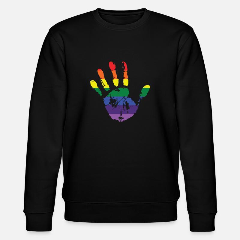 Empreinte de la main arc-en-ciel - Sweat bio CHANGER Stanley/Stella Unisexe - noir