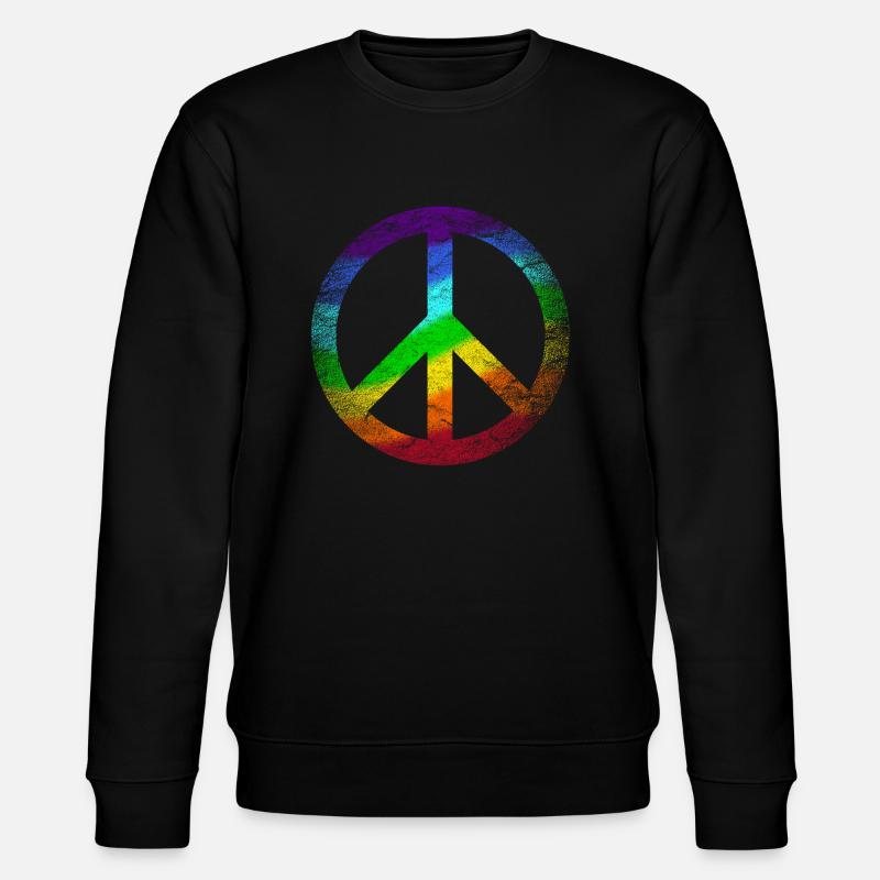 Peace-Zeichen Regenbogen Pazifist Frieden Graffiti - Stanley/Stella Unisex Bio-Sweatshirt CHANGER  - Schwarz