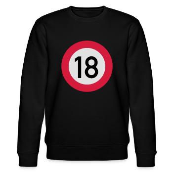 happy_birthday_schild__1__f3 - Stanley/Stella CHANGER Unisex Organic Sweatshirt - black - Front - Nik (191cm) & Marisol (170cm)