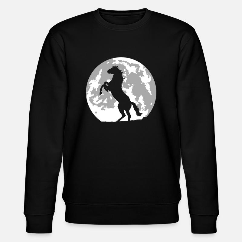 Pferd Vollmond - Stanley/Stella Unisex Bio-Sweatshirt CHANGER  - Schwarz