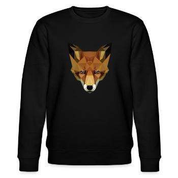 Low Poly Fuchs - Stanley/Stella Unisex Bio-Sweatshirt CHANGER  - Schwarz - Vorne - Nik (191cm) & Marisol (170cm)