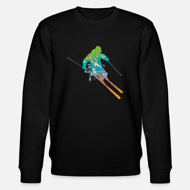skiing male de - Stanley/Stella Unisex Bio-Sweatshirt CHANGER  - Schwarz