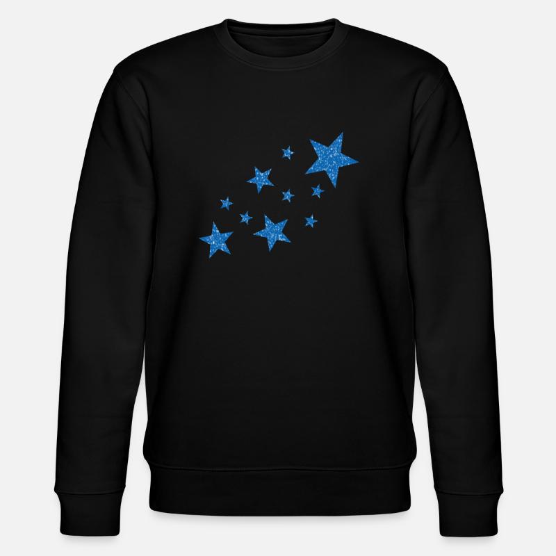 Blaue Sterne mit Schnee - Stanley/Stella Unisex Bio-Sweatshirt CHANGER - Schwarz