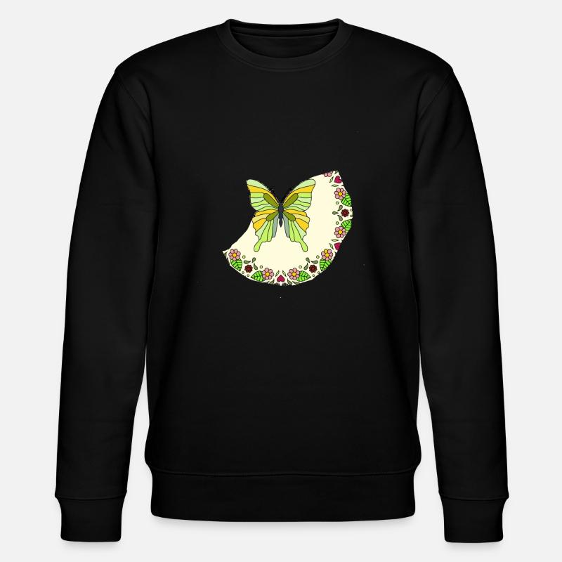 Fleurs de papillon - Sweat bio CHANGER Stanley/Stella Unisexe - noir